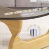 Coffee Tables for Living Room-Triangle Glass Coffee Table with Irregular Wooden Base End Table,Mid-Century Modern Abstract End Table,for Study Room Office Hotel Balcony(32.3in, Wood-Transparent)(Wood- view 4
