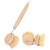 Bamboo Scrub Brush with Handle - Soft Bristles Non Toxic Dish Brush Compostable & Biodegradable Bamboo Dish Scrubber for Cookware Bowls and Plates Non-Stick Pans view 1