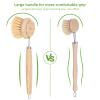 Bamboo Scrub Brush with Handle - Soft Bristles Non Toxic Dish Brush Compostable & Biodegradable Bamboo Dish Scrubber for Cookware Bowls and Plates Non-Stick Pans view 3