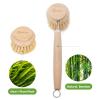 Bamboo Scrub Brush with Handle - Soft Bristles Non Toxic Dish Brush Compostable & Biodegradable Bamboo Dish Scrubber for Cookware Bowls and Plates Non-Stick Pans view 4