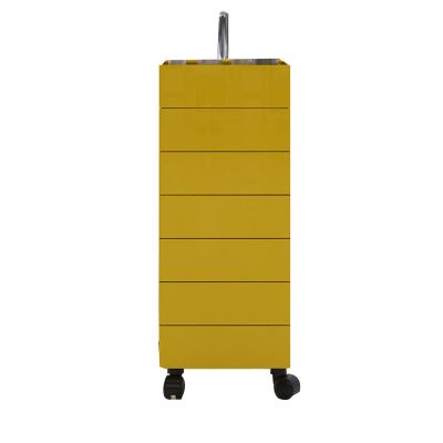 LVLDAWA Floor Stand Styling Sation Salon Cabinet Barber Shop Tool Storage Trolley Cart with Wheels, Rolling Hairdressin Tools Organizer Equipments for Retail Stores(Yellow,31.7x41.7x125.5cm)