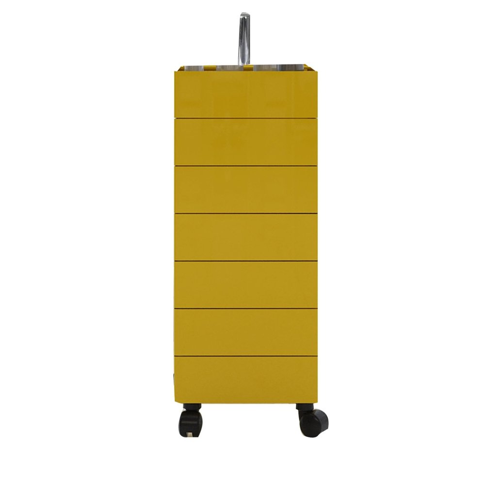 LVLDAWA Floor Stand Styling Sation Salon Cabinet Barber Shop Tool Storage Trolley Cart with Wheels, Rolling Hairdressin Tools Organizer Equipments for Retail Stores(Yellow,31.7x41.7x125.5cm)
