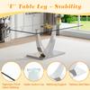 BAOPIN Glass Dining Table Set for 8, 71" Modern Tempered Glass Dining Table Set, 9 Pieces Kitchen Table and PU Cusion Dining Chairs for 8 view 3