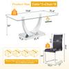 BAOPIN Glass Dining Table Set for 8, 71" Modern Tempered Glass Dining Table Set, 9 Pieces Kitchen Table and PU Cusion Dining Chairs for 8 view 4