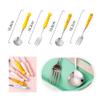 (6 Pieces) Cartoon Cat Claw Ceramic Handle Stainless Steel Spoon Fork Personalized Tableware Fork Eating Spoon Spoon Home (Pink cat's paw) view 2