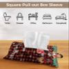 1pcs Tissue Box Cover,Paper Sleeve Christmas Bell Berry Balls Reusable Tissue Holder Hanging Tissue Bag,Winter Snowflake on Black Red Gingham Decorative Napkin Container for Car,Bathroom,Office view 2