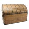 Nautical Cove Antiqued Finished Wood Treasure Chest with Decorative Rivets and Reinforcing Iron Strips with Lock and Skeleton Keys (Light Antique, X-Large 16x12x12) view 3