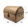 Nautical Cove Antiqued Finished Wood Treasure Chest with Decorative Rivets and Reinforcing Iron Strips with Lock and Skeleton Keys (Light Antique, X-Large 16x12x12) view 4