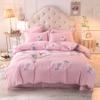 Floral Bedding Comforter Set Queen Size, 100% Cotton Soft Breathable Sheet Set, Farmhouse Style Luxury Bedding 4 Pieces, for All Season Duvet Cover Set, with Zipper Closure,Pink 4,Twin view 1