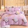 Floral Bedding Comforter Set Queen Size, 100% Cotton Soft Breathable Sheet Set, Farmhouse Style Luxury Bedding 4 Pieces, for All Season Duvet Cover Set, with Zipper Closure,Pink 4,Twin view 2