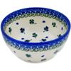 Polmedia Polish Pottery Bowl 5-inch - Lucky Clovers Pattern Handmade in Boleslawiec Poland by Ceramika Bona + Certificate of Authenticity view 1