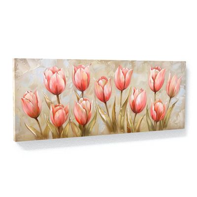 Sense Canvas Tulip Antique Elegance 4 Canvas Art - Home Decor Wall Art Print Poster Painting Large 40x16 / 1.5"