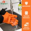 Ekogrips Plus Oven Gloves with Fingers, Comfy Waterproof Silicone Oven Mitts Heat Resistant with Long Cuff, Insulated BBQ Gloves Perfect for Grilling, Baking, Smoker, Canning, Pizza, Red, Hot Mitts view 3