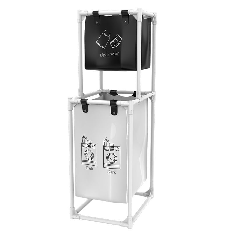 HTBNFYY modern laundry basket Washing Basket with Compartment laundry cabinet laundry used in laundry room bedroom bathroom,White