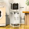 HTBNFYY modern laundry basket Washing Basket with Compartment laundry cabinet laundry used in laundry room bedroom bathroom,White view 2