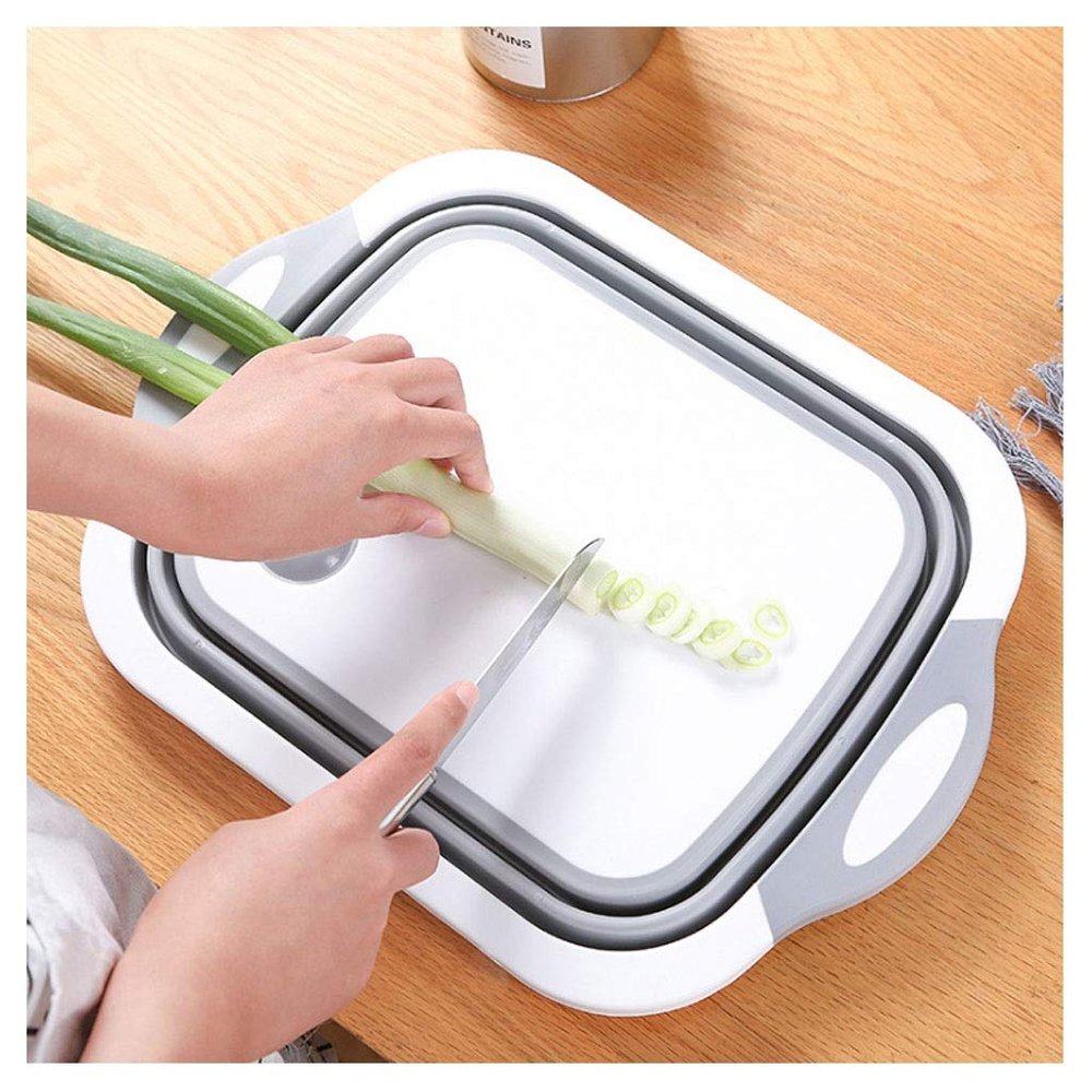 Multi-purpose board,Cutting Board Multifunctional Folding Cutting Board Household Plastic Cutting Board Cutting Board Three-in-one Cutting Board Vegetable Washing Basin Kitchen Chopping Board(A)