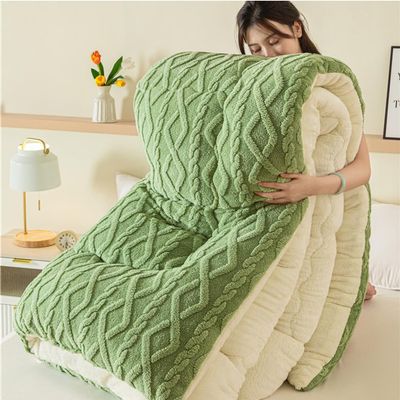 Super Ultra Soft Luxury Plush Sherpa Weighted Comforter, Cozy Reversible Fleece Goose Down Alternative Fill, Super Thick Winter Warm Artificial Lamb Blanket Bedding,A,150x200cm/59x79in4Kg