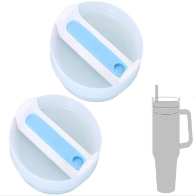 40oz Tumbler Lids Replacement for Stanley Cup,Replacement Spill Proof Splash Resistant Tumbler Lids Reusable Tumbler Cover for Stanley and More Coffee Mugs (Light Blue+White)