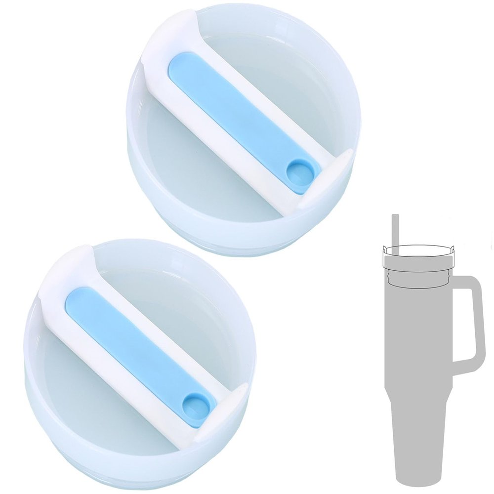 40oz Tumbler Lids Replacement for Stanley Cup,Replacement Spill Proof Splash Resistant Tumbler Lids Reusable Tumbler Cover for Stanley and More Coffee Mugs (Light Blue+White)