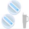 40oz Tumbler Lids Replacement for Stanley Cup,Replacement Spill Proof Splash Resistant Tumbler Lids Reusable Tumbler Cover for Stanley and More Coffee Mugs (Light Blue+White) view 1