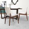 Ashcroft Furniture Co Praestigia Italian Style Solid Wood Linen Fabric Upholstered Chair in Beige view 3