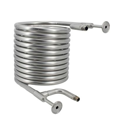 YYPTT Chiller, Convoluted Counterflow Wort Chiller (1.5Inch TC, 1/2" BSP Water Hose Connection) Coil in Coil 9.5M Stainless Steel 304 1PC