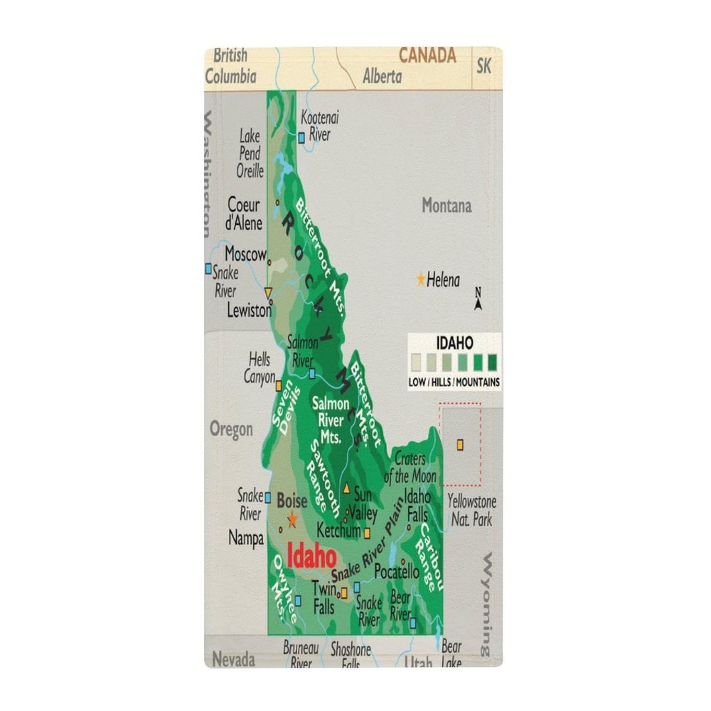 Puxufody Maps of Idaho Towels Beach,Bath Towels Lighter Weight Bathroom Swimming Towels 73x35cm