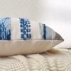Aeckself Boho Throw Pillow Covers 18x18 Inch Set of 2, Farmhouse Decorative Striped Square Pillow Covers Chenille Tufted Pillow Cases Accent Neutral Pillowcase for Living Room Couch Bed, Sky Blue view 2