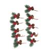 Pack of 10 Christmas Picks, Pine Cones, Red Berries, Needles, Decorations, Artificial Delicate Christmas Decorations view 2