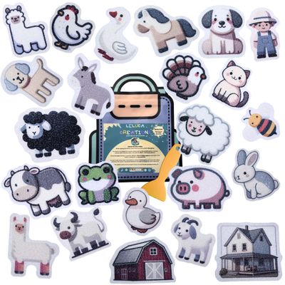 Non Slip Bathtub Stickers, 23 PCS Small Montessori Farm Animals, Alternative to Bath Mat, Waterproof Adhesives, Anti Slip Shower Stickers, Tubs, Stairs - Safety Tub Non Slip Stickers