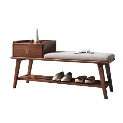 GLigeT Shoe Bench 2 Tier Entryway Bench Shoe Storage Bench with Drawers Shoe Rack Bench with Seat for Entryway Hallway Front Door Doorway Shoe Bench with Seat(Walnut Color)