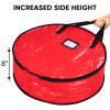 BALEINE Wreath Storage Container, 2 Pack Christmas Wreath Storage Bag with Tear Resistant PE Material and Reinforced Handle for Holiday Xmas (Green, 24"x8") view 3