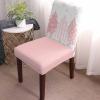 Pink Christmas Tree Dining Chair Cover Set of 6,Snowflakes Winter Boho Dot Plaid Stretch Chair Protectors Slipcover,Spandex Kitchen Chair Seat Back Cushion Slip Cover for Dining Room,Party,Hotel view 3