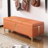 Footstool Bedroom End of Bed Bench Entryway Storage Bench with Metal Legs Rectangular Upholstered Bench for Window Sofa Foyer view 1