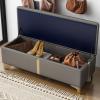 Footstool Bedroom End of Bed Bench Entryway Storage Bench with Metal Legs Rectangular Upholstered Bench for Window Sofa Foyer view 4