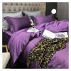 GLAMDIA Black Jacquard Bedding Set 1000TC Cotton Duvet Cover Set Bed Sheet Pillowcase Home Textile,Bed view 3