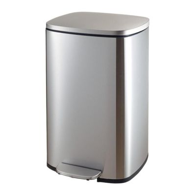 Premium Indoor 8/13 Gallon Heavy Duty Hands-Free Trash Can with Lid, Brushed Stainless Steel Commercial/Kitchen Step Trash Can, Soft Close Lid and Inner Bucket for Home or Office Use(30L)