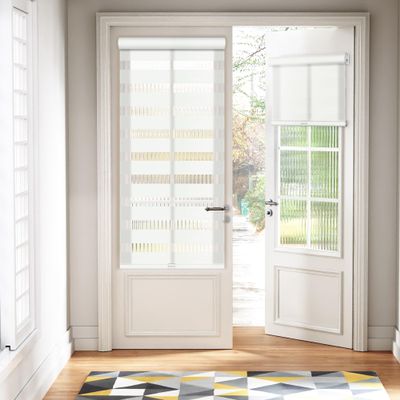 MoDanCeQ Custom Size Cordless Zebra Blinds for Windows, Light Filtering Ventilate Shade with Cassette, UV Protection Dual Layer Sheer Roller Shades, White, 89" W x 48" H