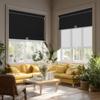 BERISSA Cordless Dual Roller Shades.Linen Black and White.50 W x 80" H view 2