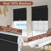 BERISSA Cordless Dual Roller Shades.Linen Black and White.50 W x 80" H view 3