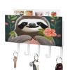 NHYDSPQ Wall Mounted Key Holder,Cute Sloth Print Key Hanger,Wall Mounted Key Racks,Mail Organizer Wall Mount Hanging Key Rack view 1