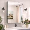 TokeShimi 24 x 32 Mirrored Medicine Cabinet Recessed or Surface Mount, Aluminum Tempered Bathroom Medicine Cabinet with Mirror with Storage Black Stepless Adjustable Metal Shelves Farmhouse view 1