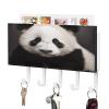 NHYDSPQ Wall Mounted Key Holder,Cute Black and White Panda Print Key Hanger,Wall Mounted Key Racks,Mail Organizer Wall Mount Hanging Key Rack view 1