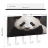 NHYDSPQ Wall Mounted Key Holder,Cute Black and White Panda Print Key Hanger,Wall Mounted Key Racks,Mail Organizer Wall Mount Hanging Key Rack view 2
