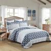 AJOCCI Quilt Bedding Set Queen Size, Cotton Comforters Set Queen Size,Navy Blue Grey Quilts Bedspread for The Bed, Farmhouse Lightweight Bedding (90 * 98 Inch) and 2 Pillow Shams All Season view 2