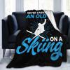 Never Underestimate an Old Man On A Skiing Throw Blanket 50"x40" Soft Cozy Blanket for Bed Sofa Couch Camping and Travel view 1