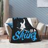 Never Underestimate an Old Man On A Skiing Throw Blanket 50"x40" Soft Cozy Blanket for Bed Sofa Couch Camping and Travel view 3