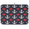 JMAVZWS Nautical Hearts Dish Drying Mat for Kitchen Counter 18 x 24 inches Microfiber Absorbent Dish Drying Pad Non-Slip Dish Drainer for Countertop Sink view 1