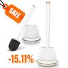 Gold Toilet Brush Set  Gray Toilet Brush and Holder Set, Toilet Bowl Cleaners with Solid Long Handle, Vented, drip-Proof. Easy to Assemble 2 Pack Elegant Toilet Scrubber Bathroom Accessories view 1