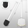 Gold Toilet Brush Set  Gray Toilet Brush and Holder Set, Toilet Bowl Cleaners with Solid Long Handle, Vented, drip-Proof. Easy to Assemble 2 Pack Elegant Toilet Scrubber Bathroom Accessories view 2